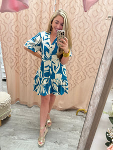 Under The Palms Leaf Print Dress