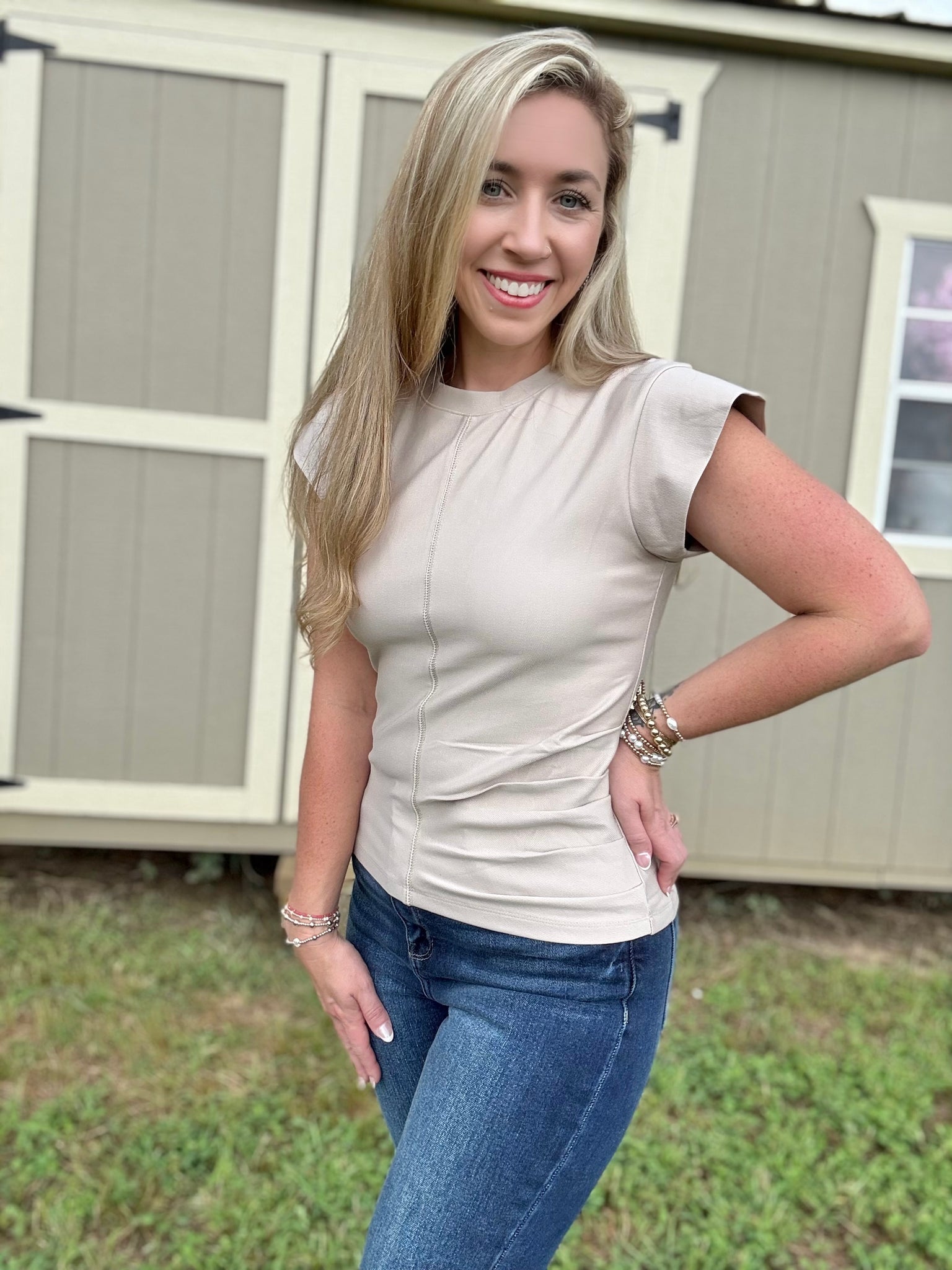 Limitless Rustic Knit Top- Beige