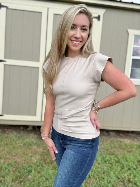 Limitless Rustic Knit Top- Beige