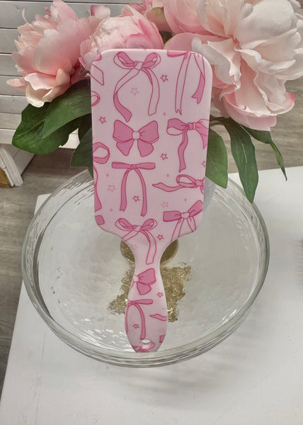 Bow Print Hairbrush