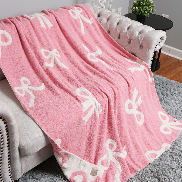 Pink Ribbon Bows Blanket