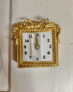 Square Gold Bow Clock