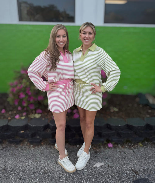 Road Trip Striped Skort Set