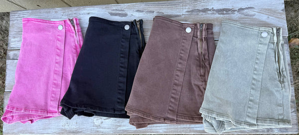 Urban Edit Washed Denim Skort