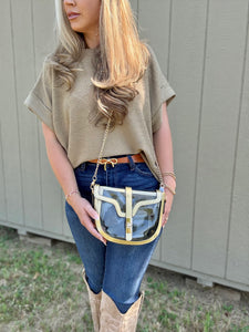 Clear & Gold Saddle Bag