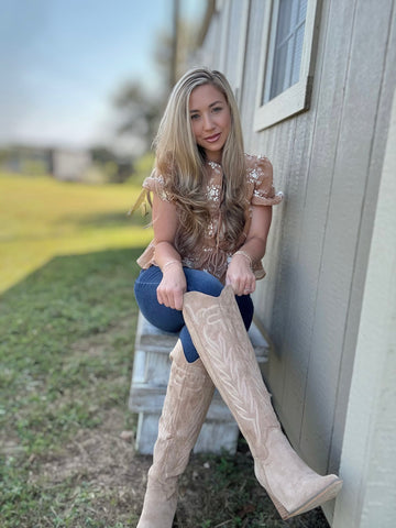 The Bronco Embroidered Cowgirl Boots