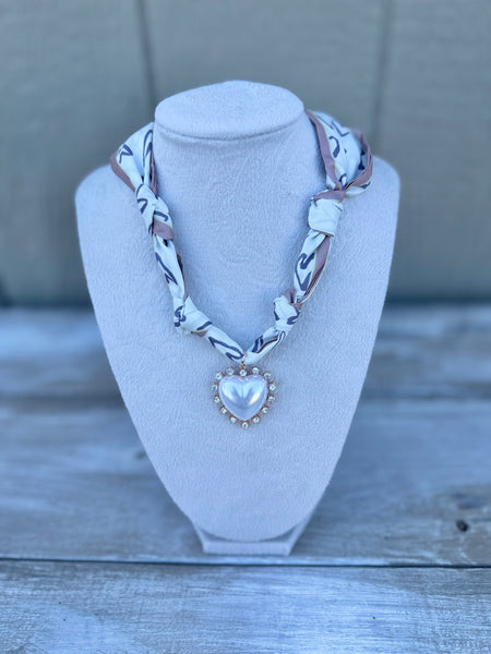 Printed Scarf Charm Necklace