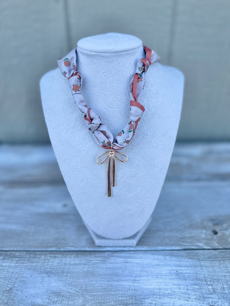 Printed Scarf Charm Necklace