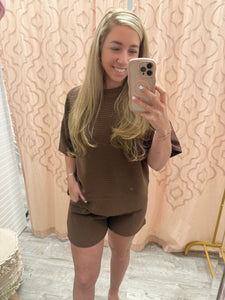Out & About Ribbed Short Set