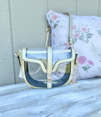 Clear & Gold Saddle Bag