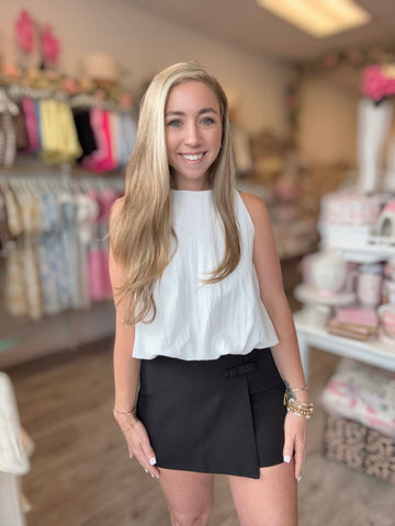 Forget Me Knot Bow Skort- Black