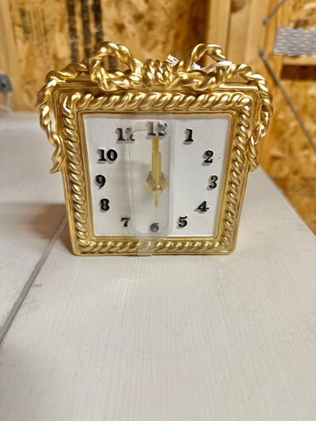 Square Gold Bow Clock