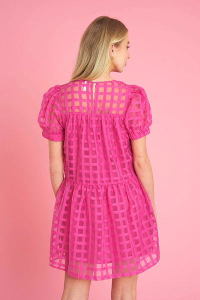 Adorably Yours Puff Sleeve Dress- Pink