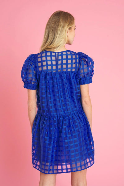 Adorably Yours Puff Sleeve Dress- Royal