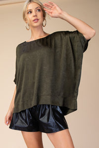 Me Time Oversized Satin Top