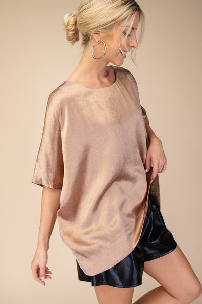 Me Time Oversized Satin Top