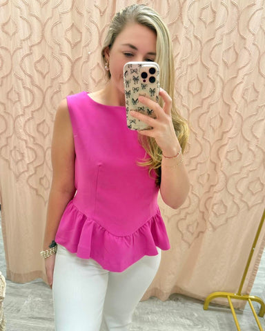 Mimosas On The Patio Peplum Top