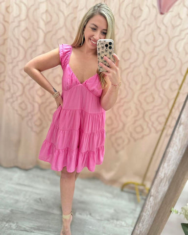 Pink Posy Babydoll Dress