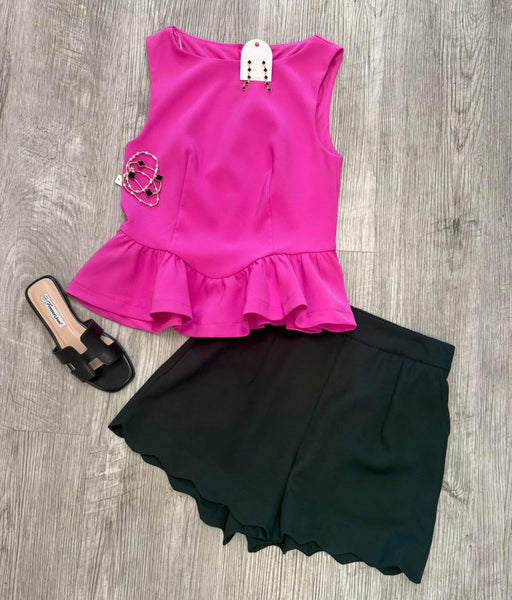 Mimosas On The Patio Peplum Top