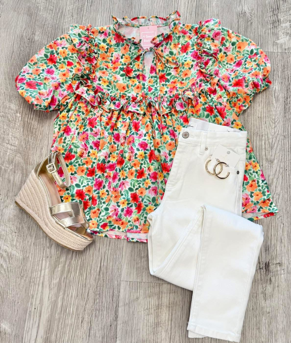 Current Status Floral Top
