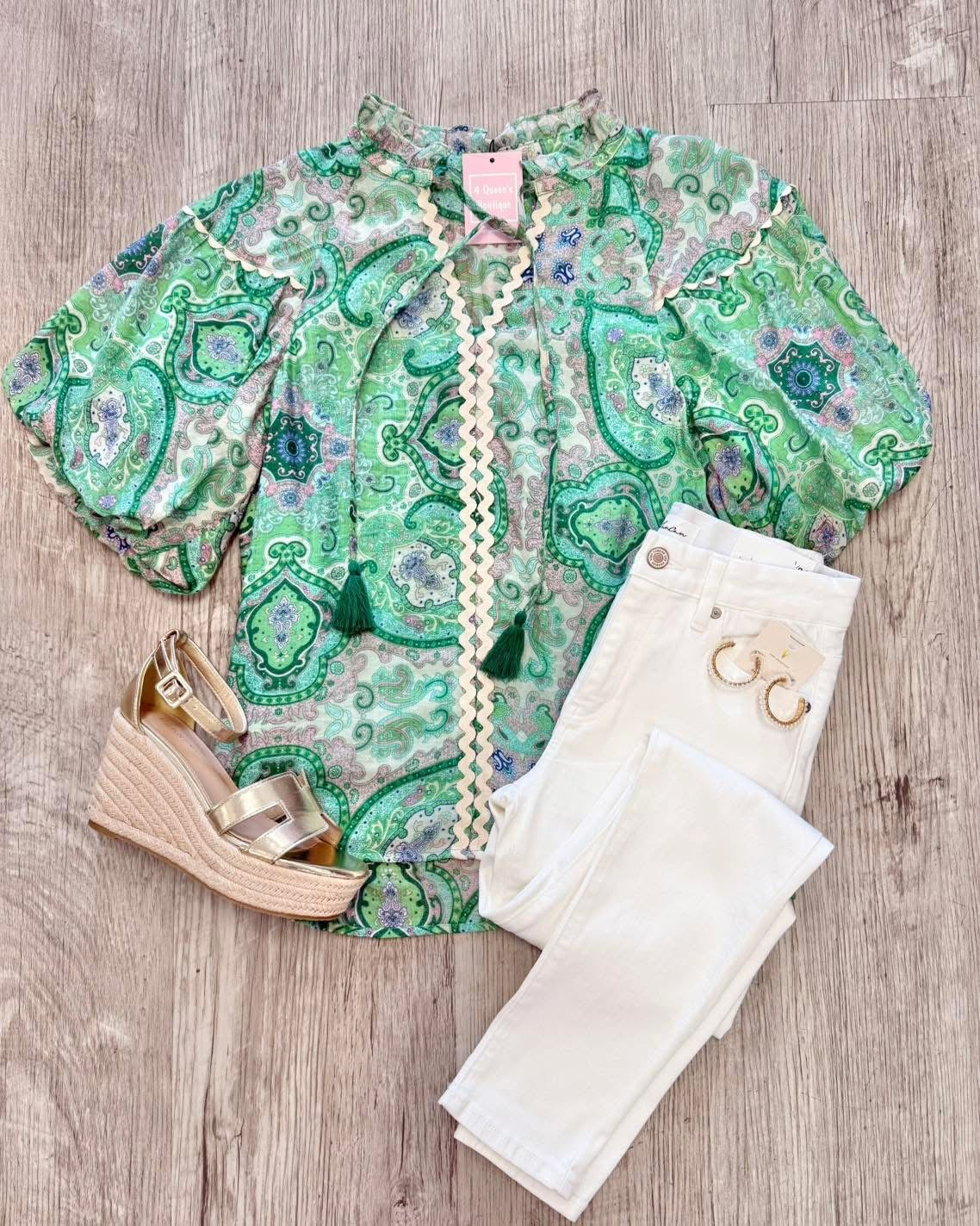 Brunch Spot Medallion Print Top