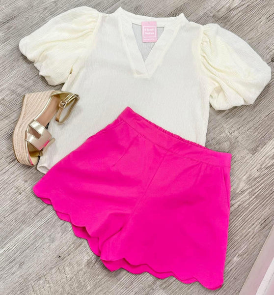 Sweet Serenity Puff Sleeve Top