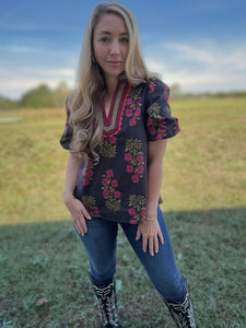Tucson Sunsets Floral Top