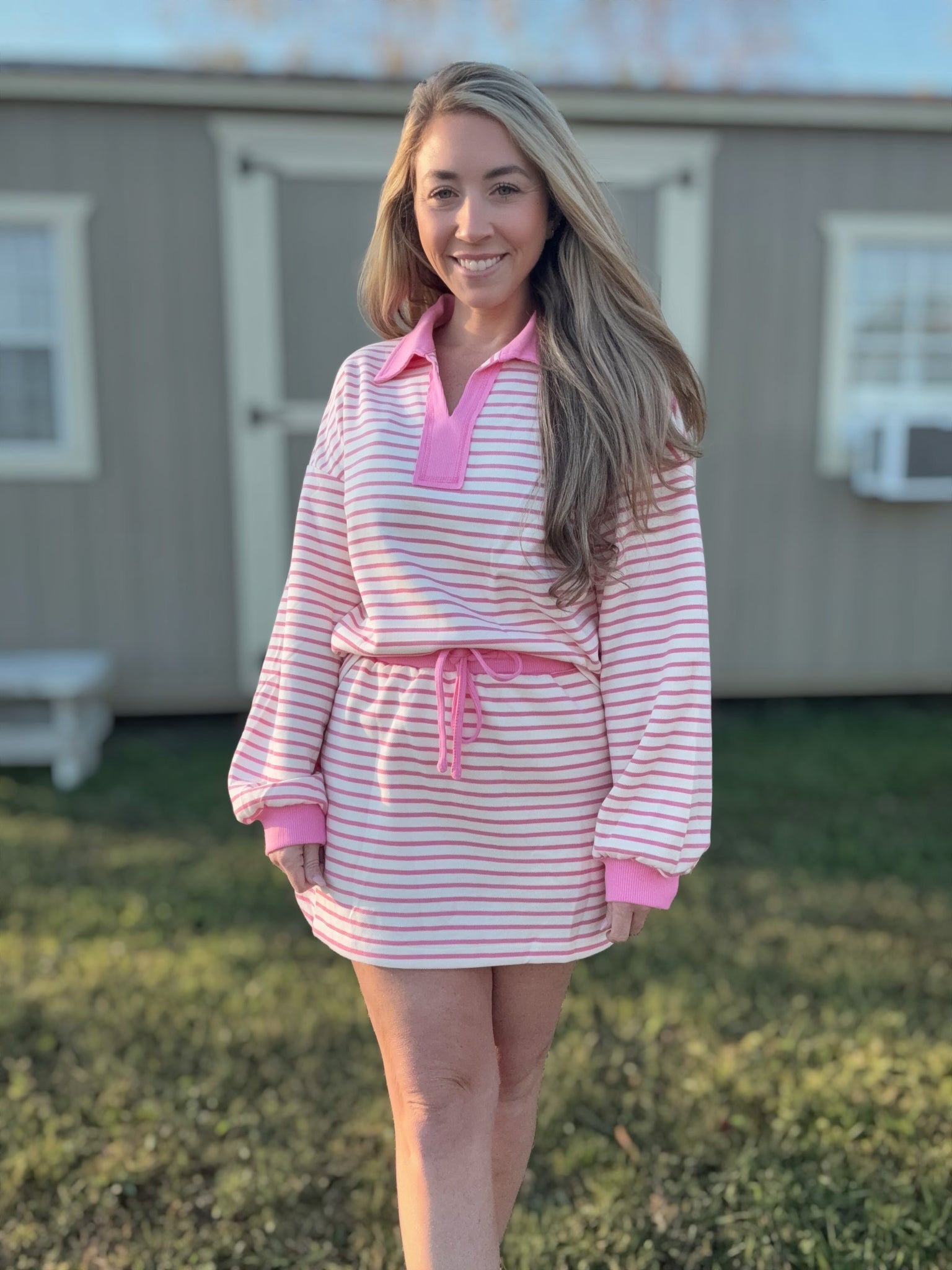 Road Trip Striped Skort Set