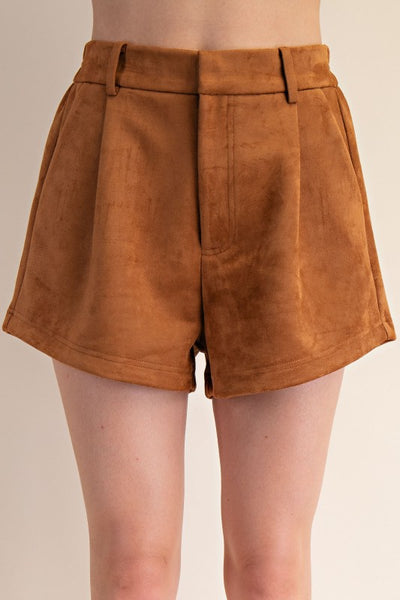 Iconic Suede Shorts- Camel