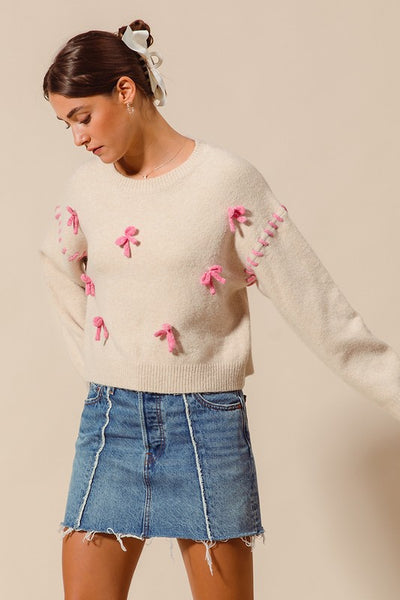 Put A Bow On It Embellished Sweater