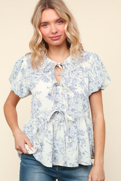 By The Shore Floral Babydoll Top