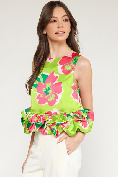 So Easy To Love Floral Satin Top