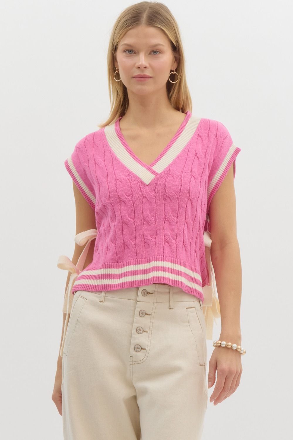 Total Crush Side Bow Sweater Vest