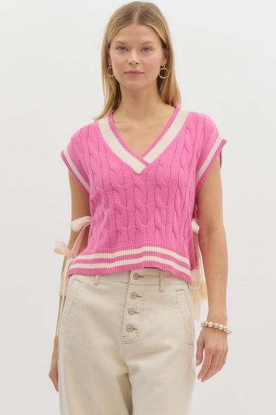 Total Crush Side Bow Sweater Vest