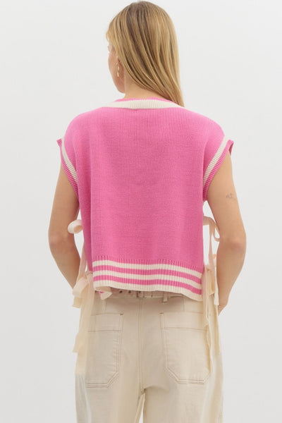 Total Crush Side Bow Sweater Vest