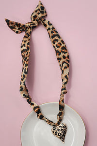 Printed Scarf Charm Necklace