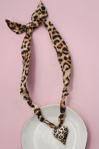 Printed Scarf Charm Necklace
