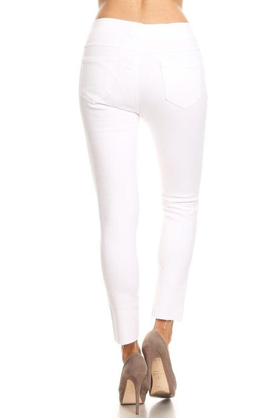 White Ripped Detail Skinny Jeans