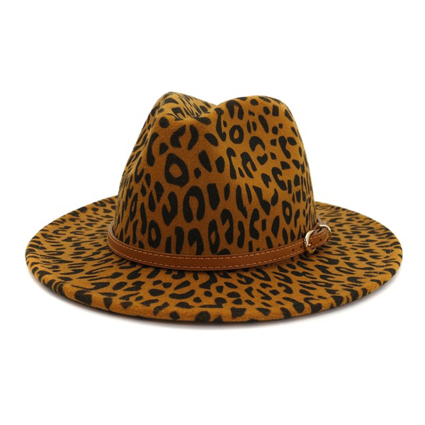 Leopard Pattern Fedora Hat