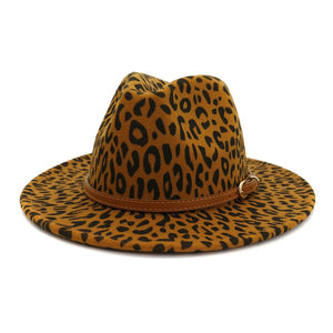 Leopard Pattern Fedora Hat