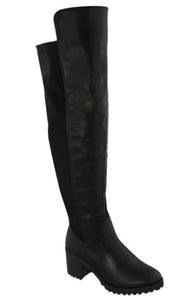 Forever Your Girl Black Leather OTK Boots