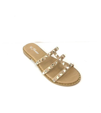 Day After Day Studded Sandal (Taupe)