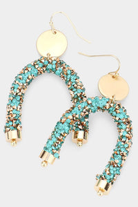 Stone Cluster Arch Dangle Earrings