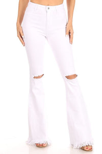 Steal My Time White Flare Jeans