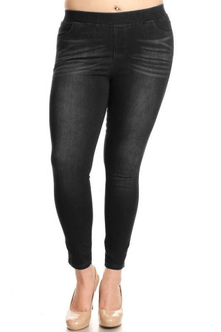 Plus Size Black Washed Jeans