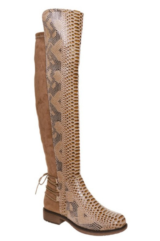Next Level Taupe Snake Boots