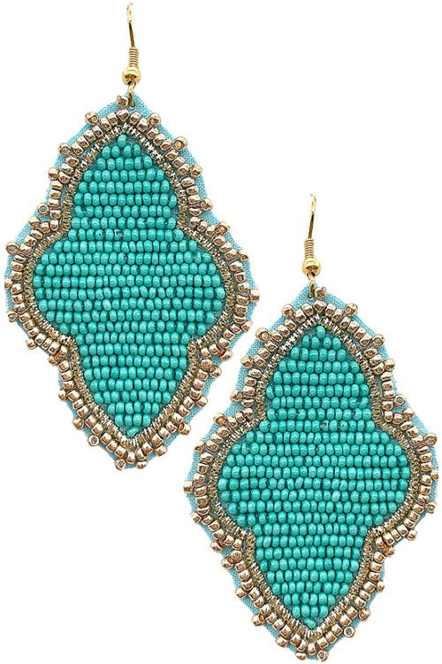 Quatri Foil Shape Seed Beads Earrings