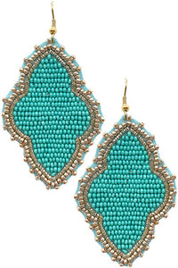 Quatri Foil Shape Seed Beads Earrings