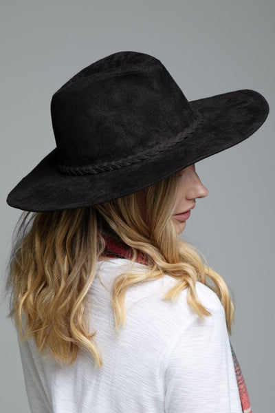 Slice Of Style Suede Braid Trim & Tassel Hat