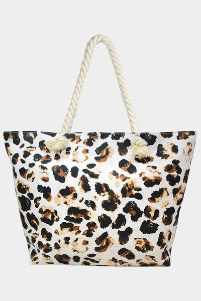Leopard Print Beach Tote Bag